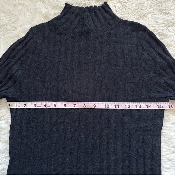 Madewell Sweater Alpaca-Blend Mockneck Sheer Ribbed Long Sleeve Black S NWT New - Picture 12 of 14